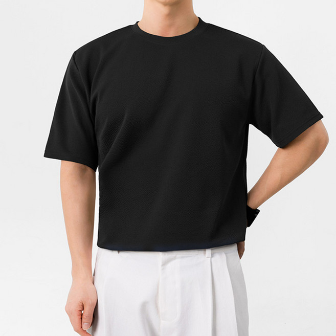 男士防皺肌肉版型短袖T恤 T2866