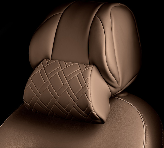 디테일링 우븐블럭 마이스터 헤드레스트 1열 차량용 메모리폼 목쿠션 디 올 뉴 그랜저 GN7 일체형 익스클루시브, 인디고브라운, 1개