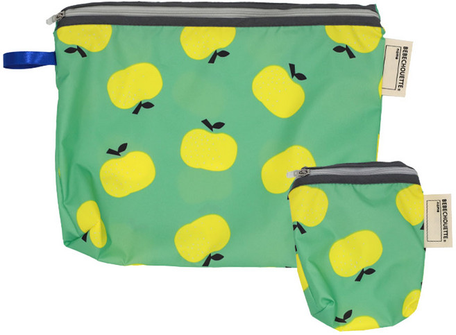 베베슈에뜨 유아용 방수 약 + 기저귀 파우치 세트, 민트얌얌