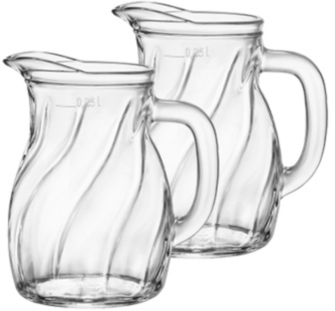 Bormioli Rocco 扭轉水壺 2入, 單一顏色, 250ml