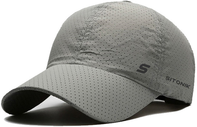 SITONIK 男女通用運動網眼棒球帽 灰色 均碼 1個