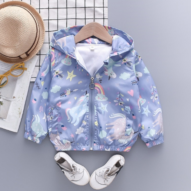 오렌지다몸 여아용 구름 무지개 유니콘 점퍼