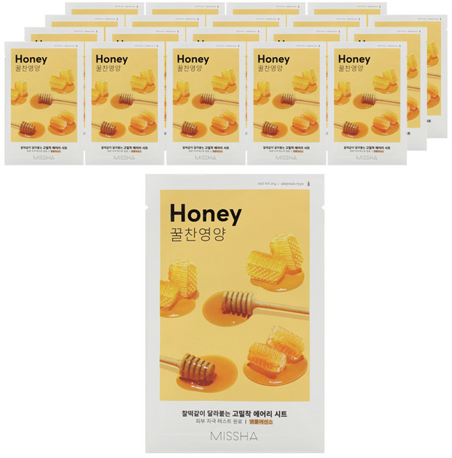 미샤 에어리 밀착 시트 마스크 꿀, 1개입, 20개