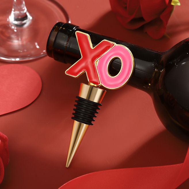 미소로운 기념일 XO 와인마개, 골드레드, 1개