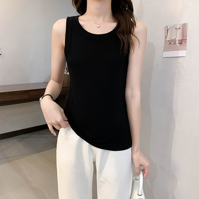 LUNA GIRL 女款趣芬圓領無袖上衣