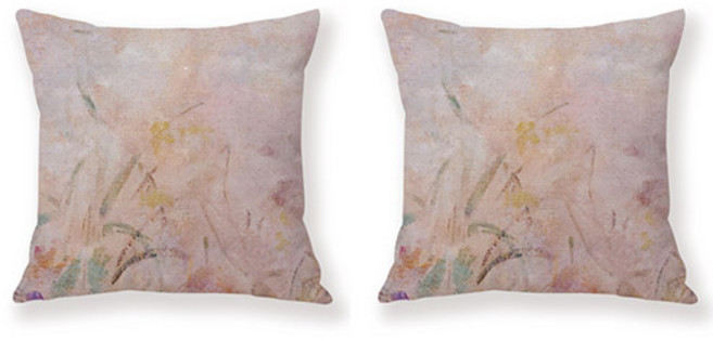 흐릿한 유화 플라워 스타일 쿠션커버 2p