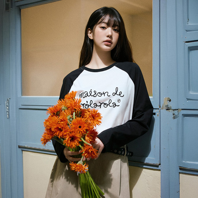 로라로라 여성용 메종 드 라글란 면 티셔츠