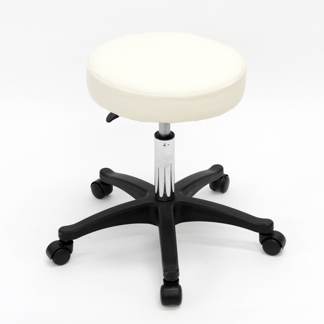 이지라이프 심플 원형 회전 바퀴 의자, 아이보리, 1개