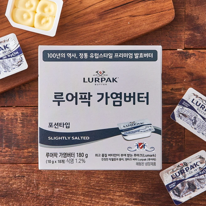 루어팍 가염버터 포션타입 18개입, 180g, 1개 - 쿠팡