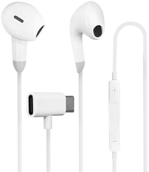이탑 C타입 오픈형 듀얼 충전 유선 이어폰 ET-2130 화이트