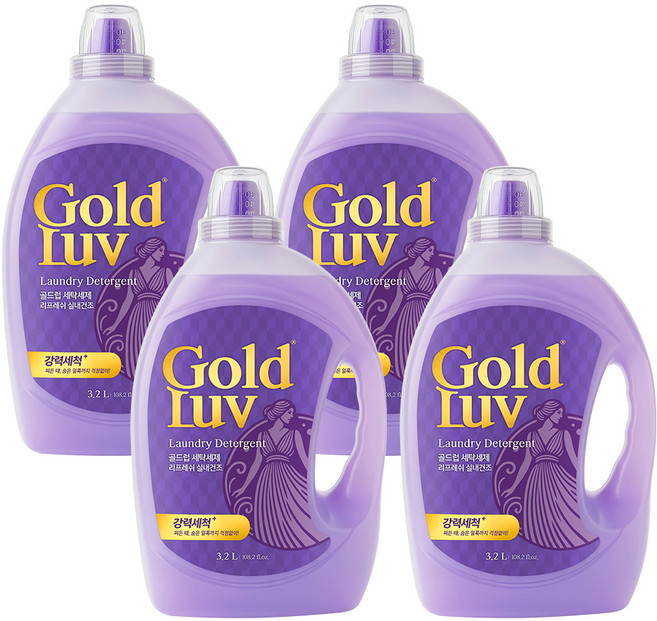 GoldLuv 洗衣精 Refresh 室內晾乾 正裝, 4個, 3.2L