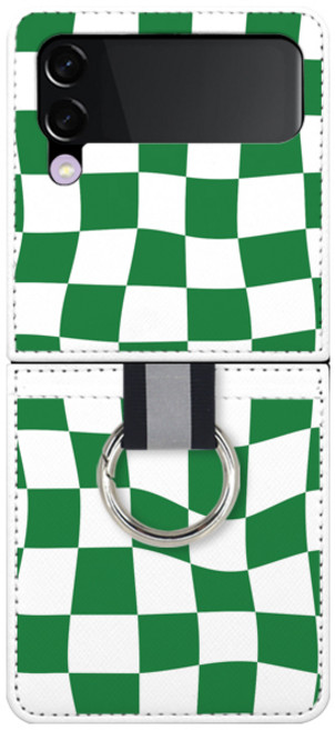 바니몽 체커보드 가죽 포켓 휴대폰 케이스