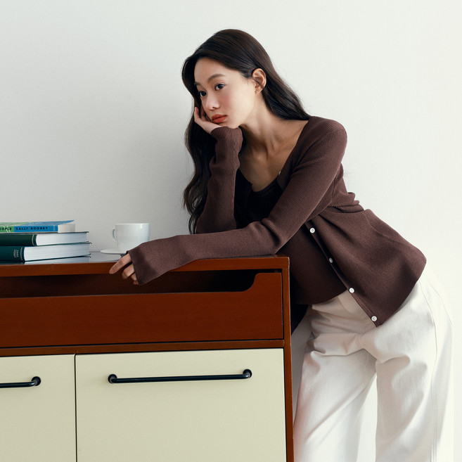 마인드브릿지 여성용 라운드넥 나시 + 가디건 세트 M1CD32A1