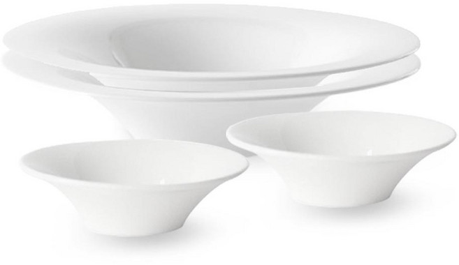 프렐류드 네오본 스파게티볼 24.5cm + 리젠시 찬기 14cm 세트, 화이트, 스파게티볼 2p + 찬기 2p, 1세트