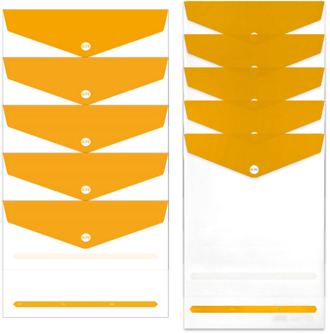 엘리트 봉투화일 가로 5p + 세로 5p 세트 랜덤발송, 머스타드, 1세트