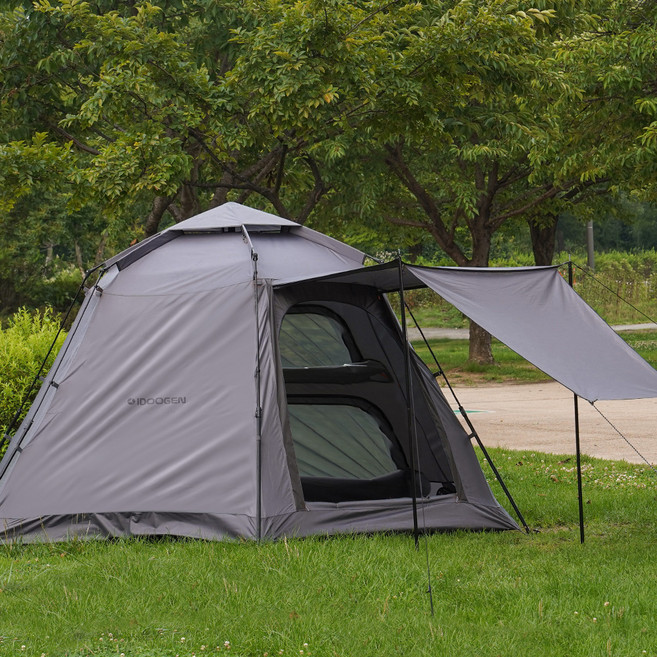 FAST CAMP 自動8 雙層窗 加強版 速開帳篷, 8人, 炭灰色