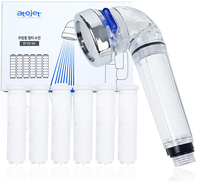 atojet 廚房用手持式水龍頭 附補充過濾器 6個, 1組