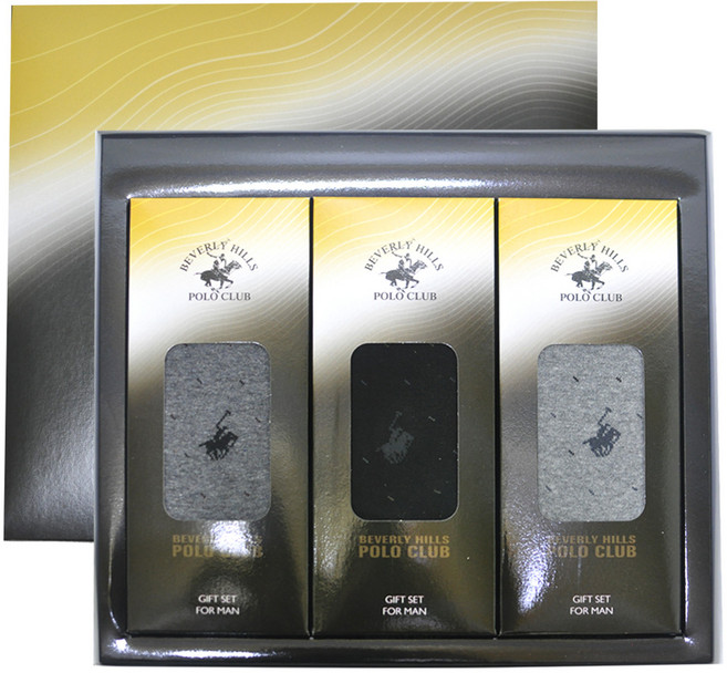 비버리힐스폴로클럽 남성용 말로고 도트 비즈니스 양말 선물세트 3701