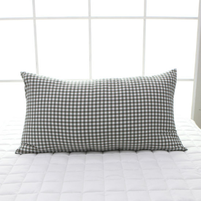 보몽드 국내산 면 30수 선염 사계절 대쿠션 솜포함, 포니체크 카키브라운