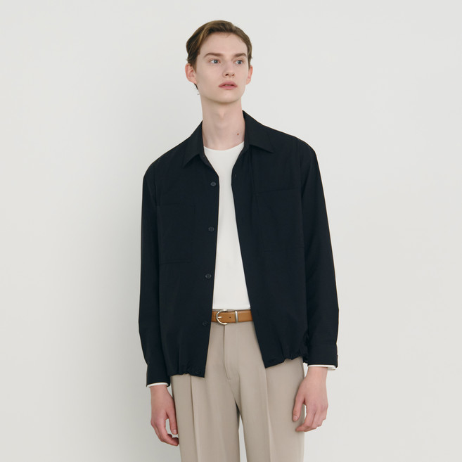 Mind Bridge 男款下擺繫帶外套型襯衫 MXWS2102