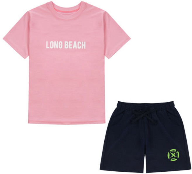 아동용 주니어 항균 반팔 래쉬가드 반바지세트 LE21-32