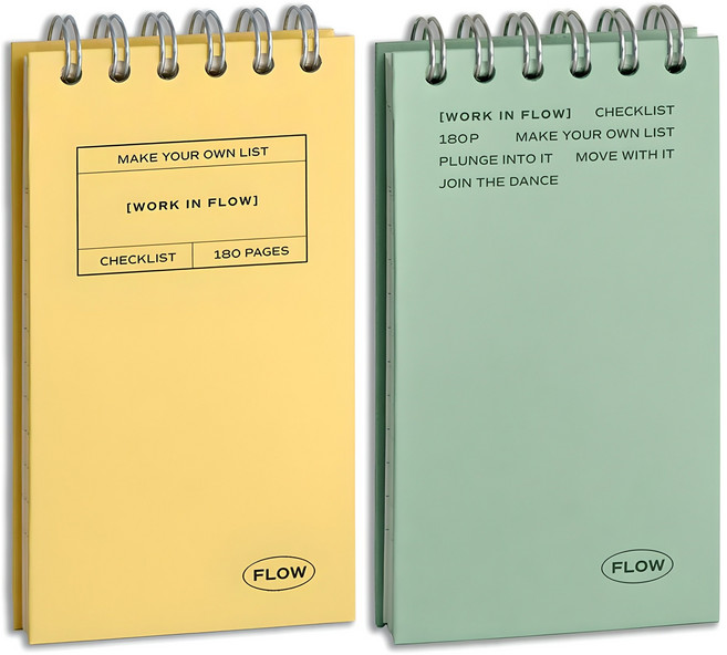 ICONIC Flow Checklist 桌面計劃簿, Butter Yellow + Vintage Mint, 2入, 1組