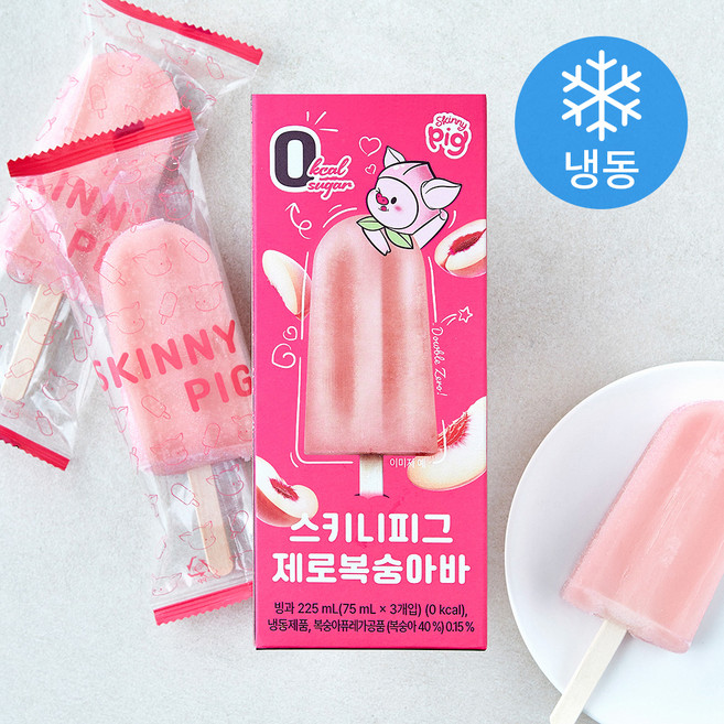 스키니피그 제로 복숭아바 (냉동), 1개, 3개입, 75ml