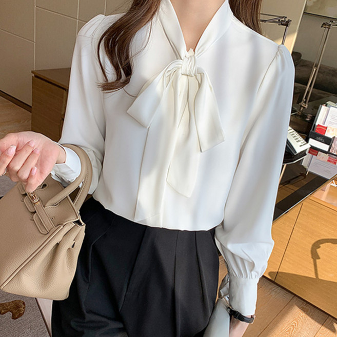 루나걸 여성용 부르크네 리본 블라우스 L26SPBL010716
