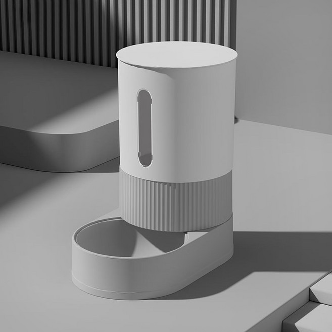 파스텔펫 반려동물 심플 반자동 급식기, 그레이, 1개