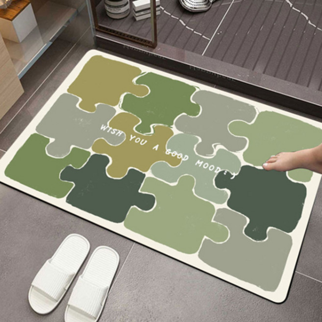 위더홈 컬러 퍼즐 아트 논슬립 매트, 그린