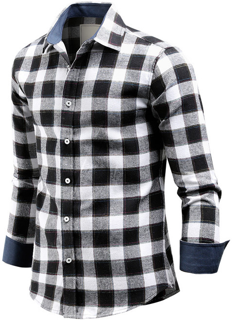 다꾸앙 남성용 스팃깅엄 체크 기모 셔츠 C10D14_sp2351