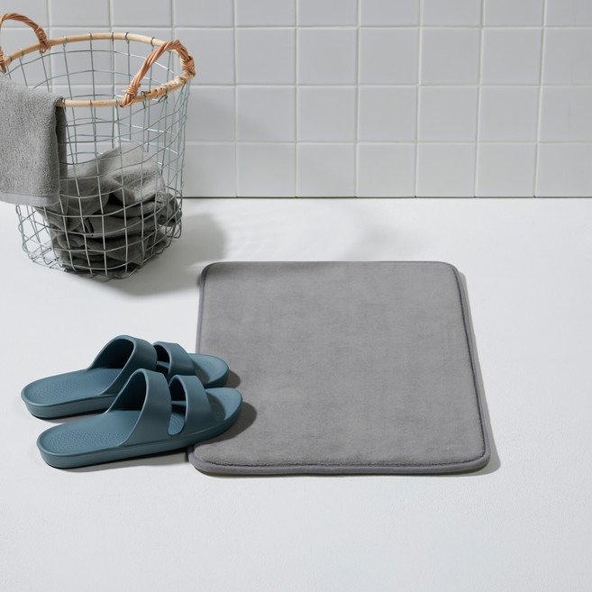 JAJU 폭신한 메모리폼 욕실매트 60 x 40 cm, 그레이, 2개