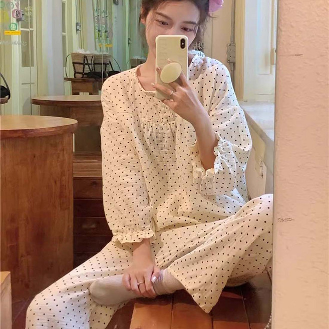 투이스타 여성용 귀여운 파자마 상하의 세트