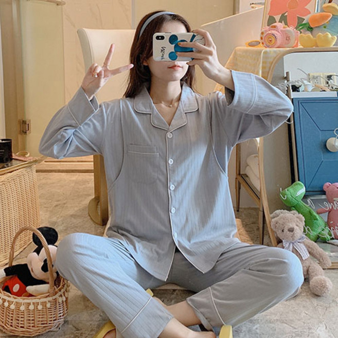 데이먼 임산부 카라넥 데일리 잠옷 상하의 세트 van713