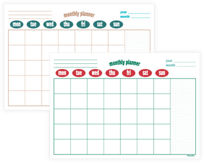 모노라이크 레트로팝 A4 먼슬리 플래너, 04 Red, 1개