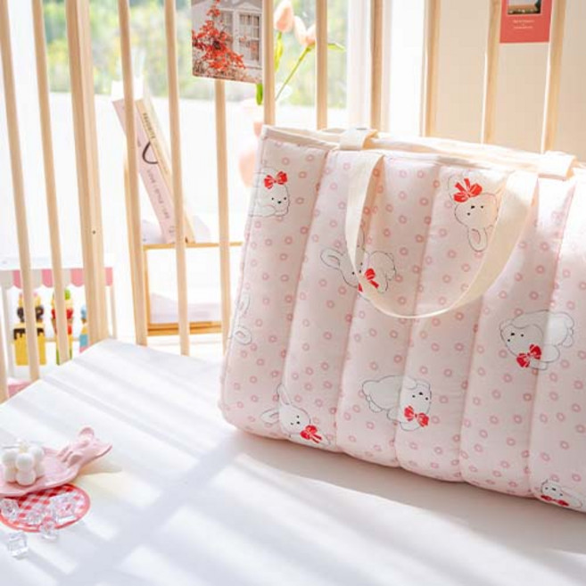 포몽드 아동용 인견 경량 리버시블 여름 어린이집 낮잠이불 세트 일체형, 토끼토리