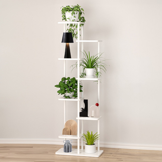 21세기트랜드 인테리어 모던 철재 화담 화분 정리대, 화이트, 8단
