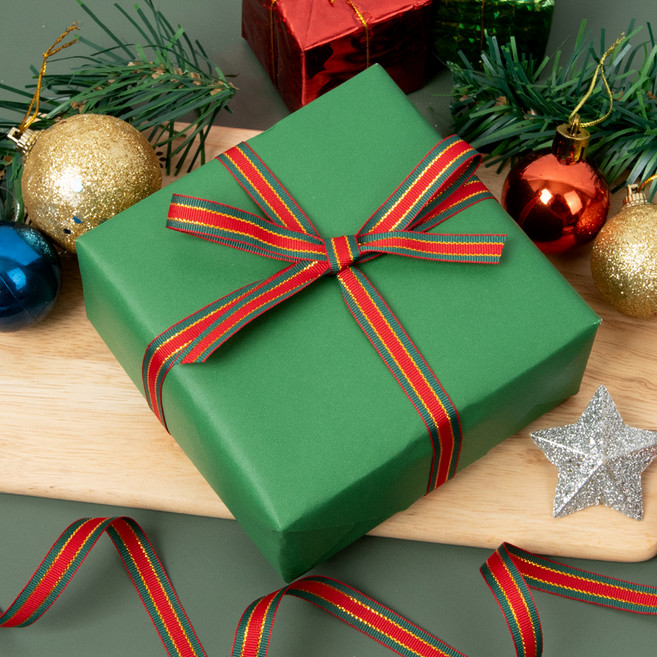 좋은기븐 크리스마스 리본, 구츄리, 3개, 13.7m