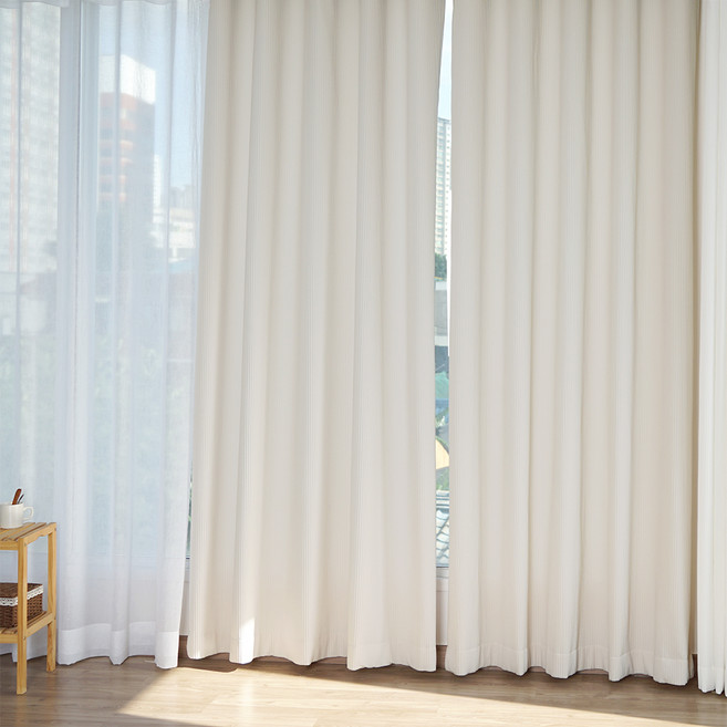 나비손길 복층 생활암막 소프트 골지커튼 핀형 2p