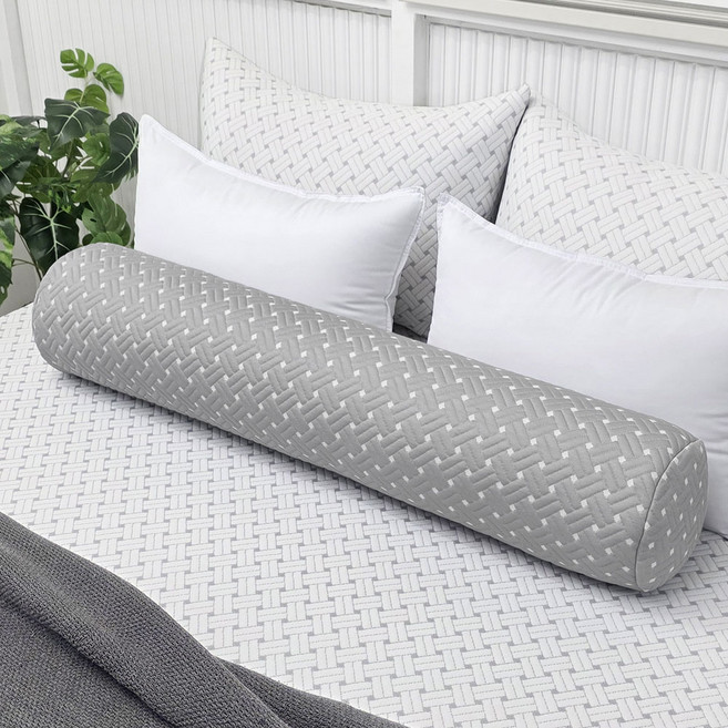 베드앤데코 국내 제조 더위타파 크로스 냉감 바디필로우커버, 그레이