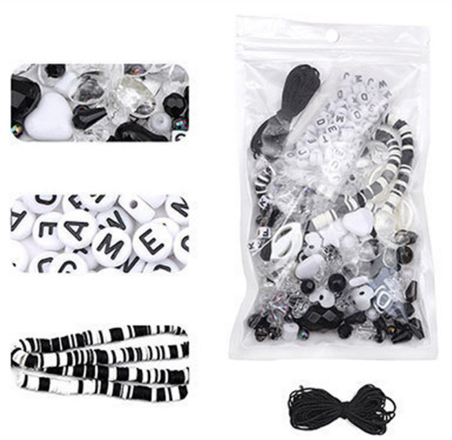 윰스 DIY 핸드폰 스트랩 비즈 키링 만들기 세트, 블랙, 1세트