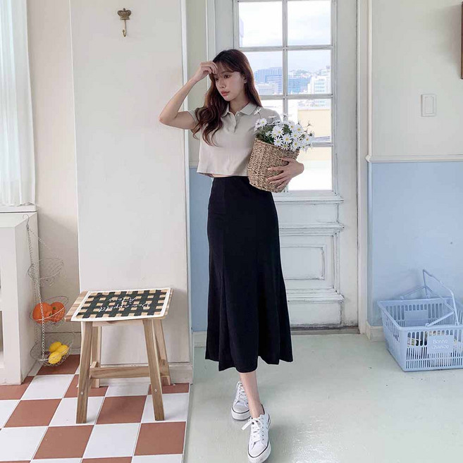 Tomato Factory 女性 Melle 彈力細褶線條魚尾裙