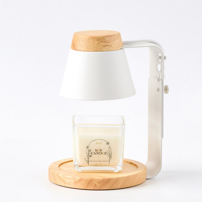 에인디 시그니처 우드 스타일 캔들워머 타이머 타입 + 소이캔들 120g 세트, 화이트우드(캔들워머), 도손 Type