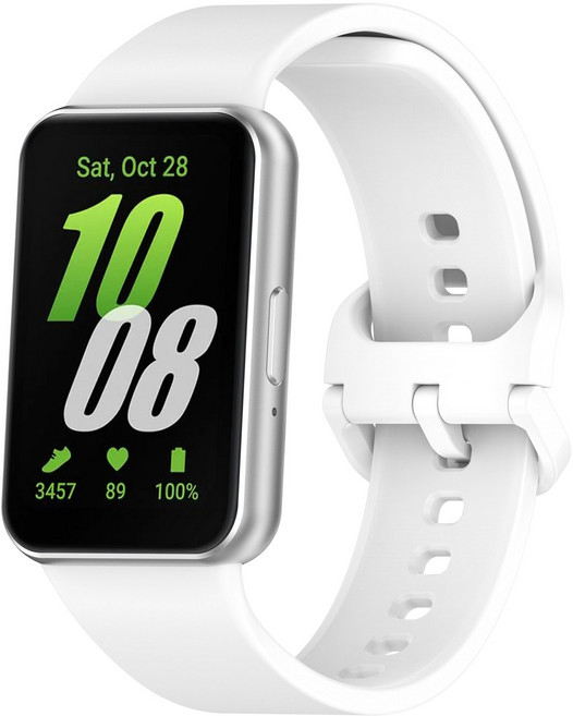 루아러블 갤럭시 핏3 실리콘 스포츠 밴드 스트랩, 화이트, 1개