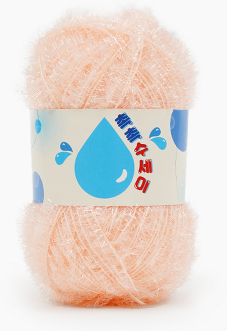 쎄비 촉촉 수세미 뜨개실, 연한살구, 1개