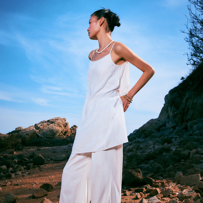 미쏘 여성용 링클 미니 레이어드 원피스