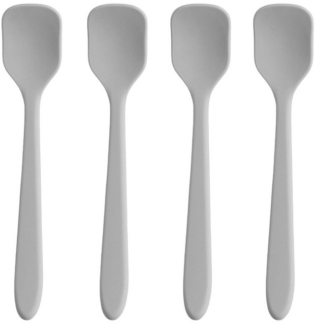 Easy Sili 矽膠嬰兒副食品優格湯匙 4入組 (淺灰色), 4個, 淺灰