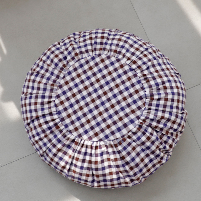 까사베르데 슈슈 셔링 원형 방석 솜포함