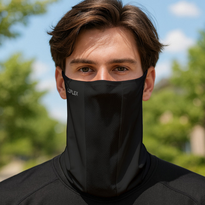 르플렉스 심리스 자외선차단 마스크, 블랙, 1개