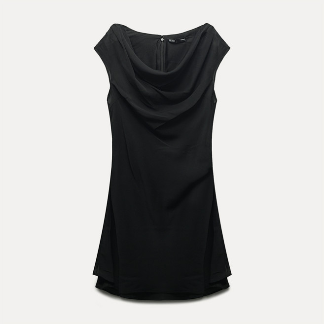 미쏘 여성용 카울넥 패턴 미니 원피스